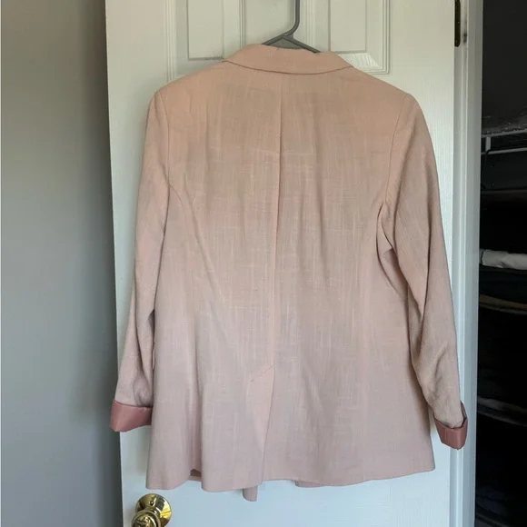 Pink Topshop oversized linen blazer - Picture 2 of 2
